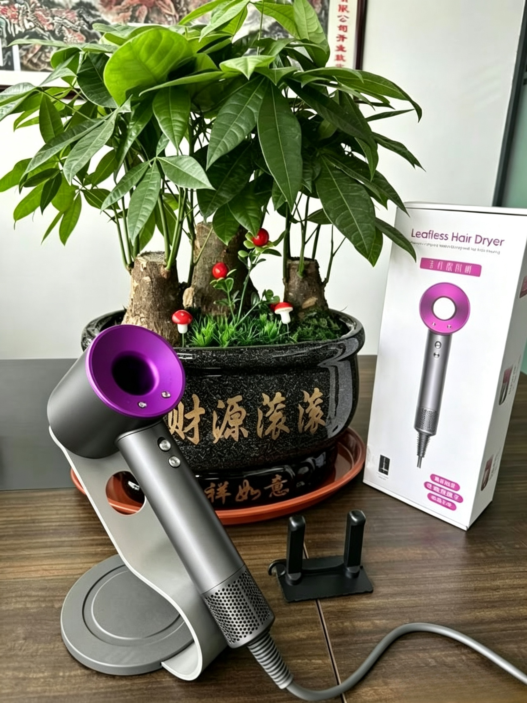 Smart Thermostat Bladeless High Speed Blow Dryer, Negative Ion Nourishing Hair D 